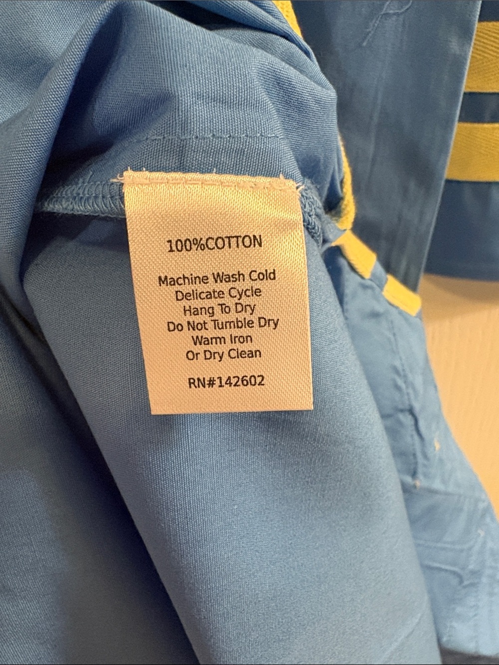 Sail to Sable Cornflower Blue Caftan with Pale Yellow Trim - Picture 15 of 16